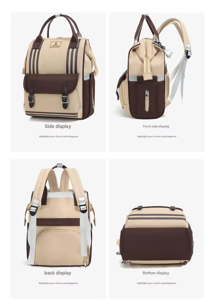 Baby Diaper Bag (Waterproof) Green & Brown - Sunshine - Image 11