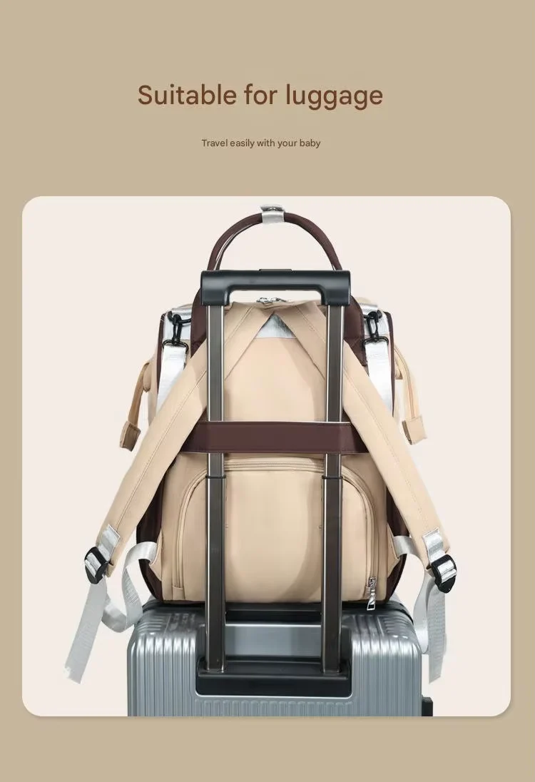 Baby Diaper Bag (Waterproof) Green & Brown - Sunshine - Image 12