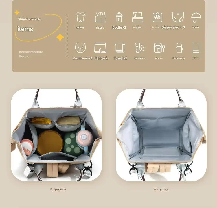 Baby Diaper Bag (Waterproof) Green & Brown - Sunshine - Image 13