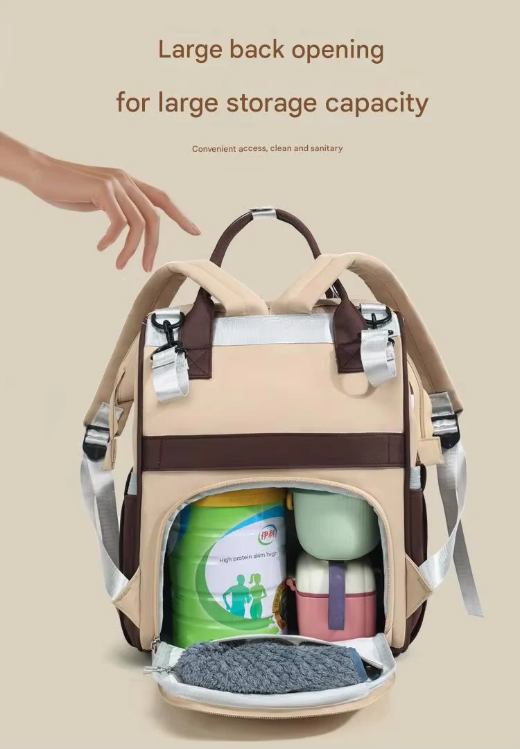 Baby Diaper Bag (Waterproof) Green & Brown - Sunshine - Image 9