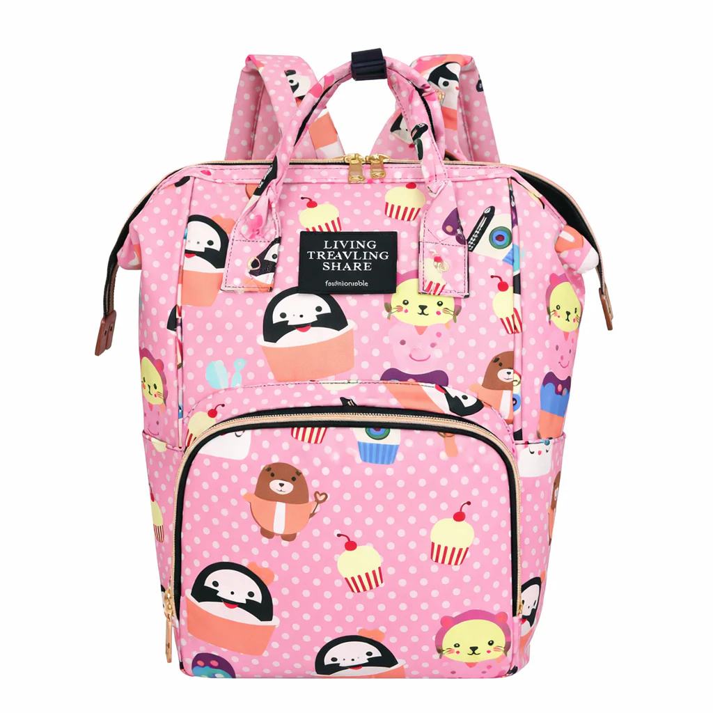 Baby Diaper Bag (Waterproof) Ice Cream Pink - Momease