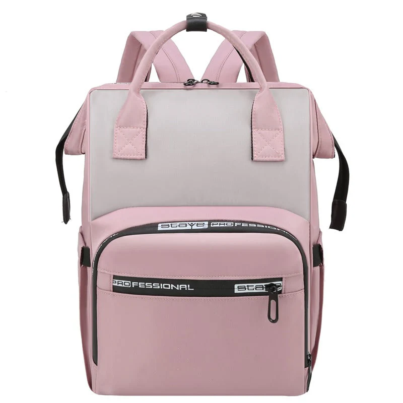 Baby Diaper Bag (Waterproof) Modern Peach & Grey - Sunshine