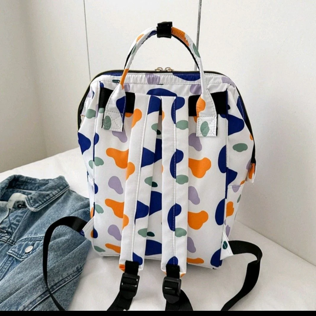 Baby Diaper Bag (Waterproof) Pattern Orange - Momease - Image 2