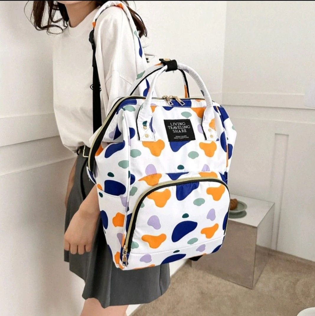 Baby Diaper Bag (Waterproof) Pattern Purple - Momease - Image 6
