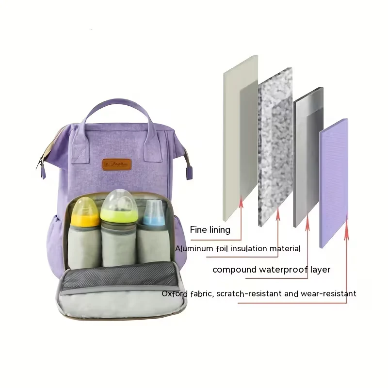 Baby Diaper Bag (Waterproof) Peach - Sunshine - Image 3
