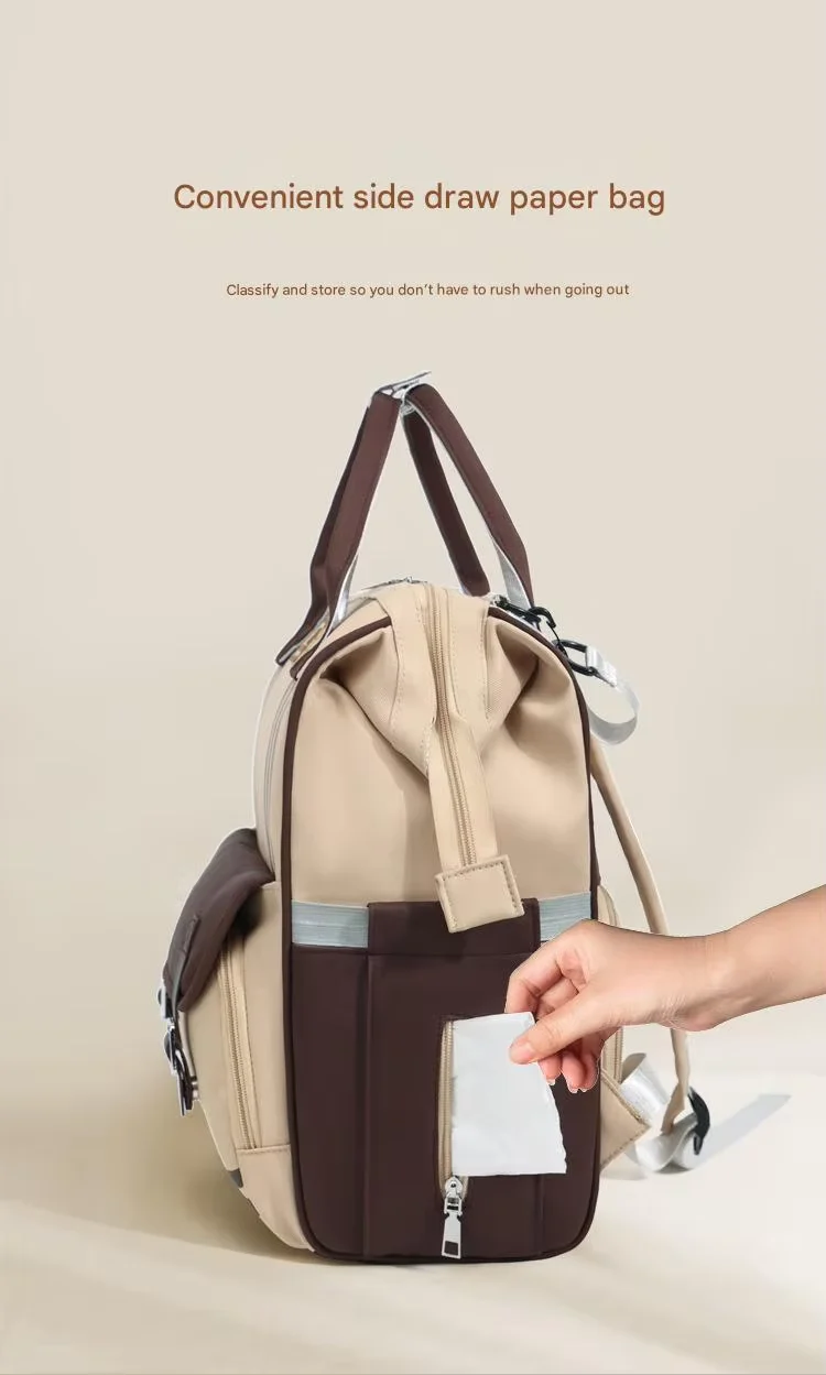 Baby Diaper Bag (Waterproof) Pink & Brown - Sunshine - Image 4