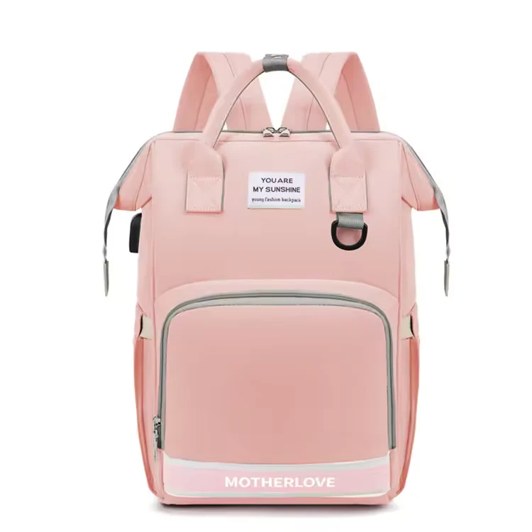 Baby Diaper Bag (Waterproof) Pink - Sunshine