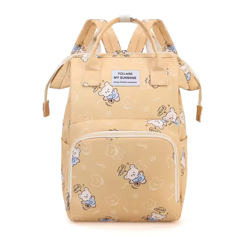 Baby Diaper Bag (Waterproof) Printed Bear Yellow - Sunshine