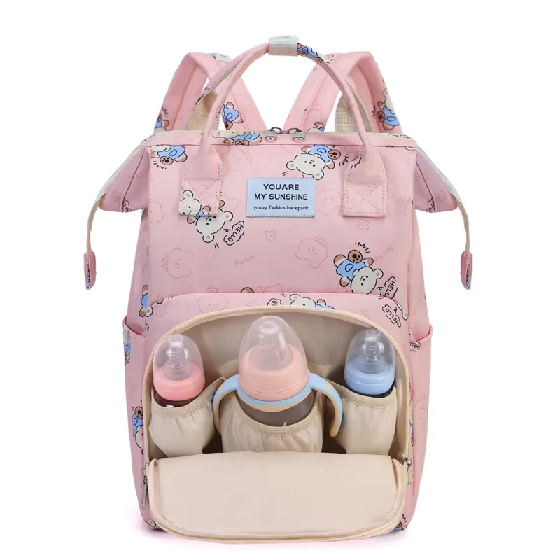 Baby Diaper Bag (Waterproof) Printed Bear Yellow - Sunshine - Image 2