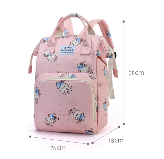 Baby Diaper Bag (Waterproof) Printed Bear Yellow - Sunshine - Image 5