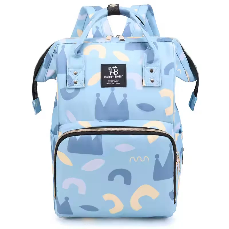 Baby Diaper Bag (Waterproof) Printed Blue - Sunshine