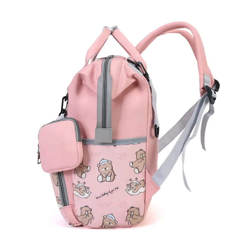 Baby Diaper Bag (Waterproof) Printed Teddy Bear Purple - Sunshine - Image 3