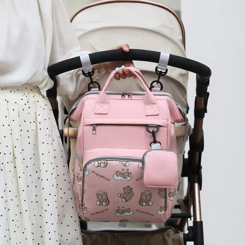 Baby Diaper Bag (Waterproof) Printed Teddy Bear Purple - Sunshine - Image 8