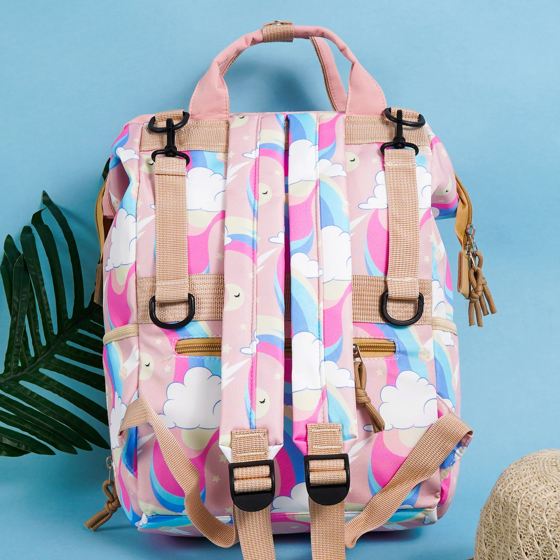 Baby Diaper Bag (Waterproof) Rainbow Peach - Sunshine - Image 2