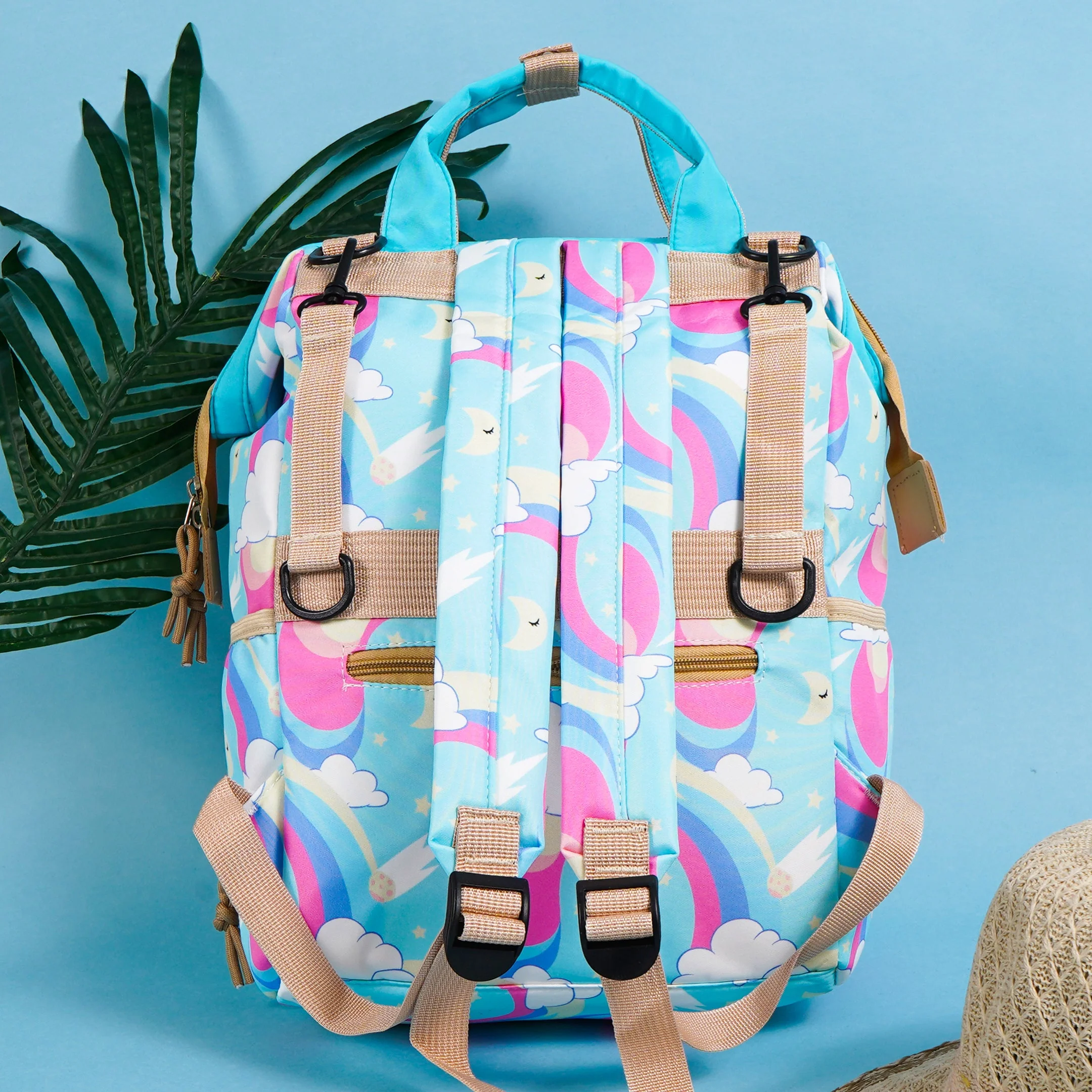 Baby Diaper Bag (Waterproof) Rainbow Sea Green - Sunshine - Image 2