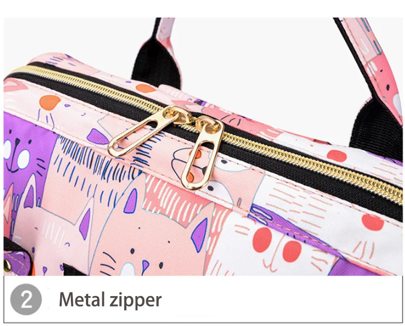 Baby Diaper Bag (Waterproof) Unicorn Black - Momease - Image 3