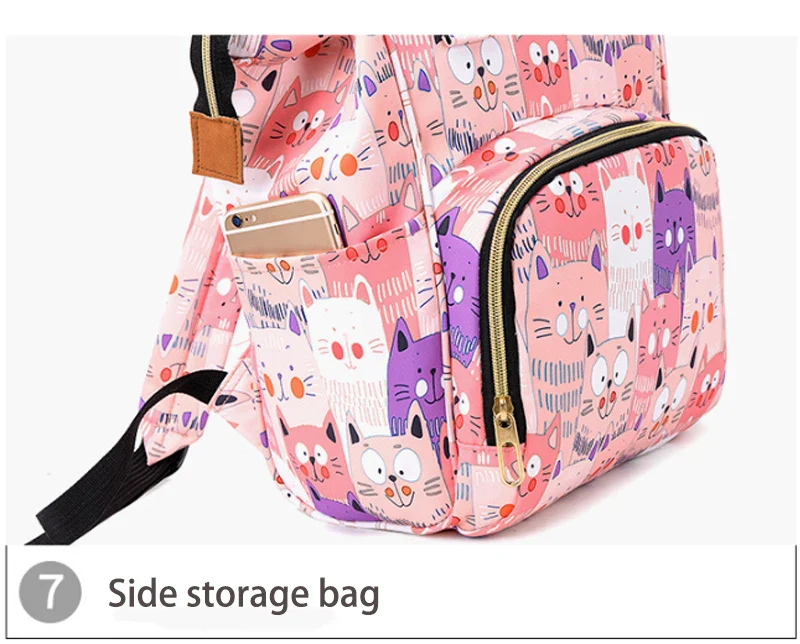 Baby Diaper Bag (Waterproof) Unicorn Black - Momease - Image 5