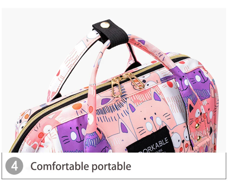Baby Diaper Bag (Waterproof) Unicorn Black - Momease - Image 9