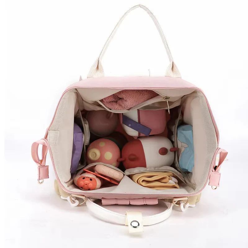 Baby Diaper Bag (Waterproof) White & Black - Sunshine - Image 4