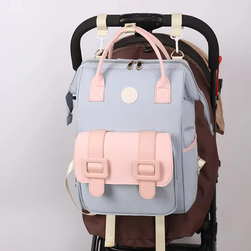 Baby Diaper Bag (Waterproof) White & Peach - Sunshine - Image 6