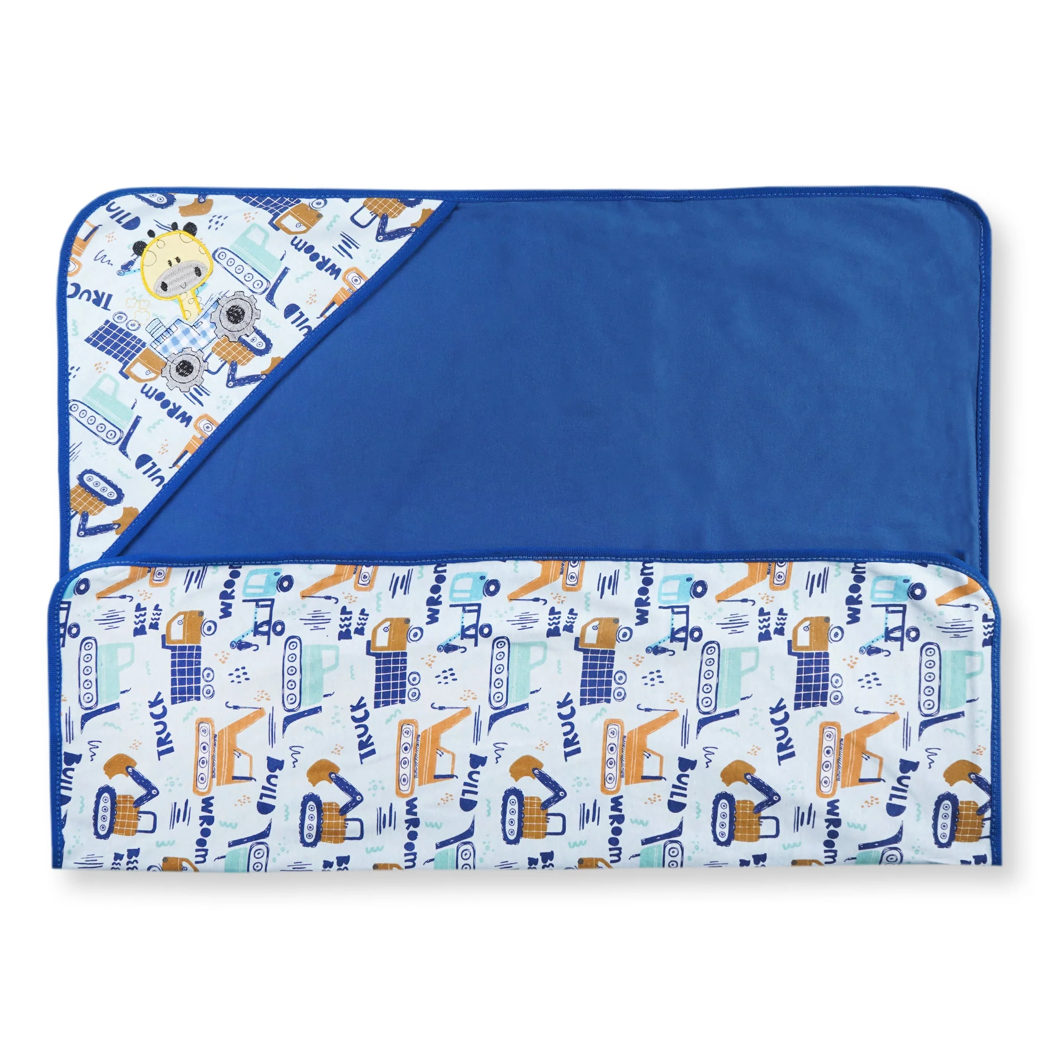 Baby Double Layered Hooded Wrapping Sheet Truck Navy Blue - Sunshine - Image 2