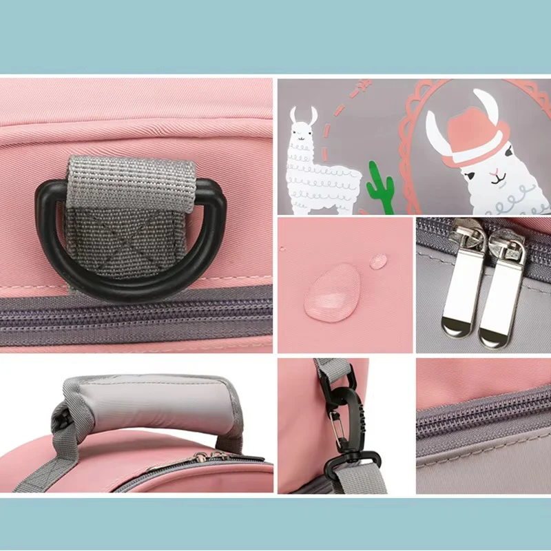 Baby Dual Portion (Waterproof) Diaper Bag Grey & Green - Sunshine - Image 5