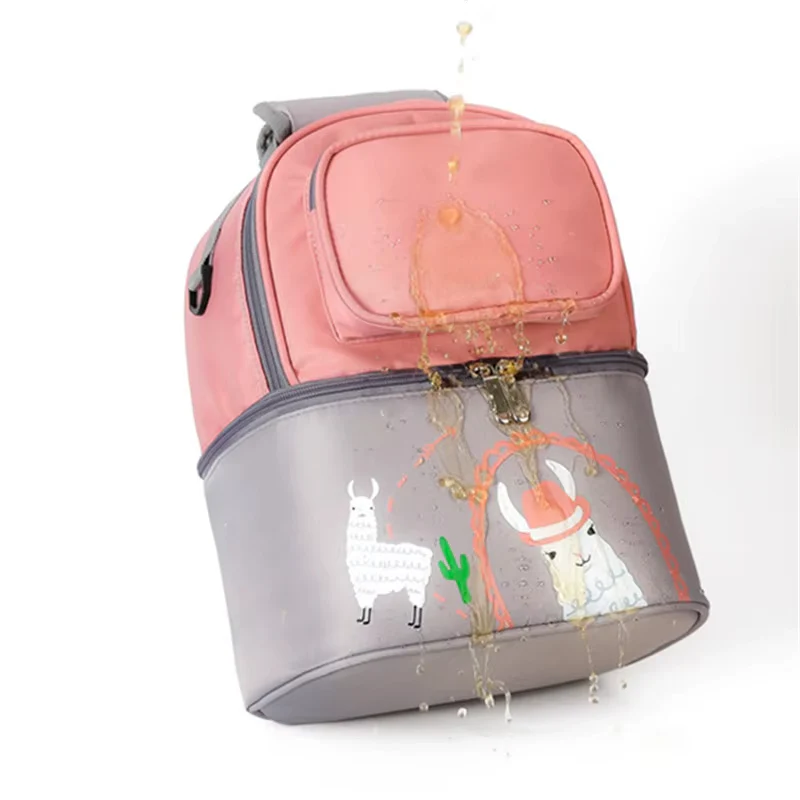 Baby Dual Portion (Waterproof) Diaper Bag Grey & Green - Sunshine - Image 9