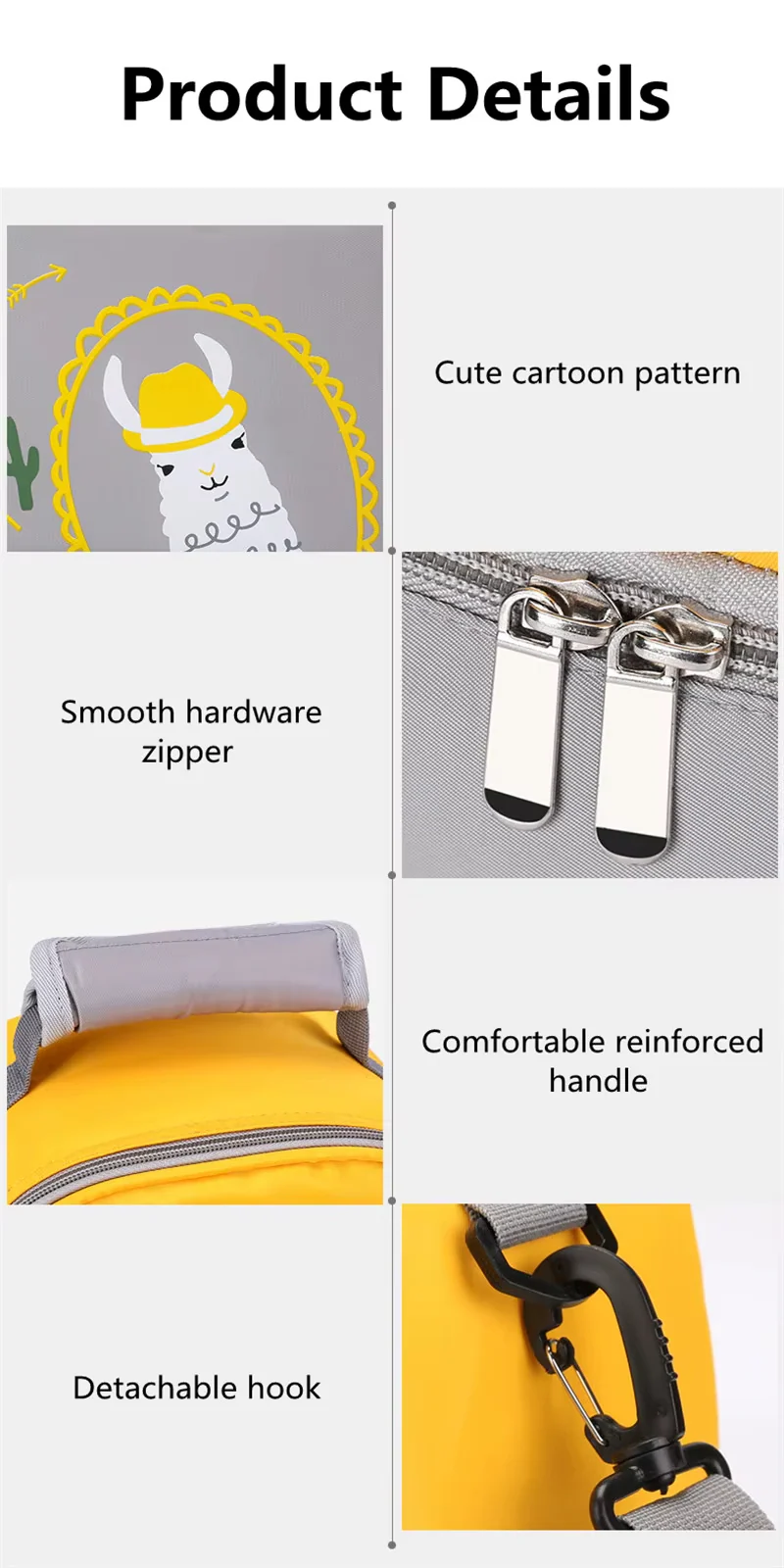 Baby Dual Portion (Waterproof) Diaper Bag Pink & Grey - Sunshine - Image 8
