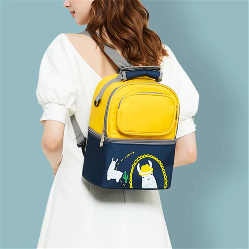 Baby Dual Portion (Waterproof) Diaper Bag Yellow & Grey - Sunshine - Image 6