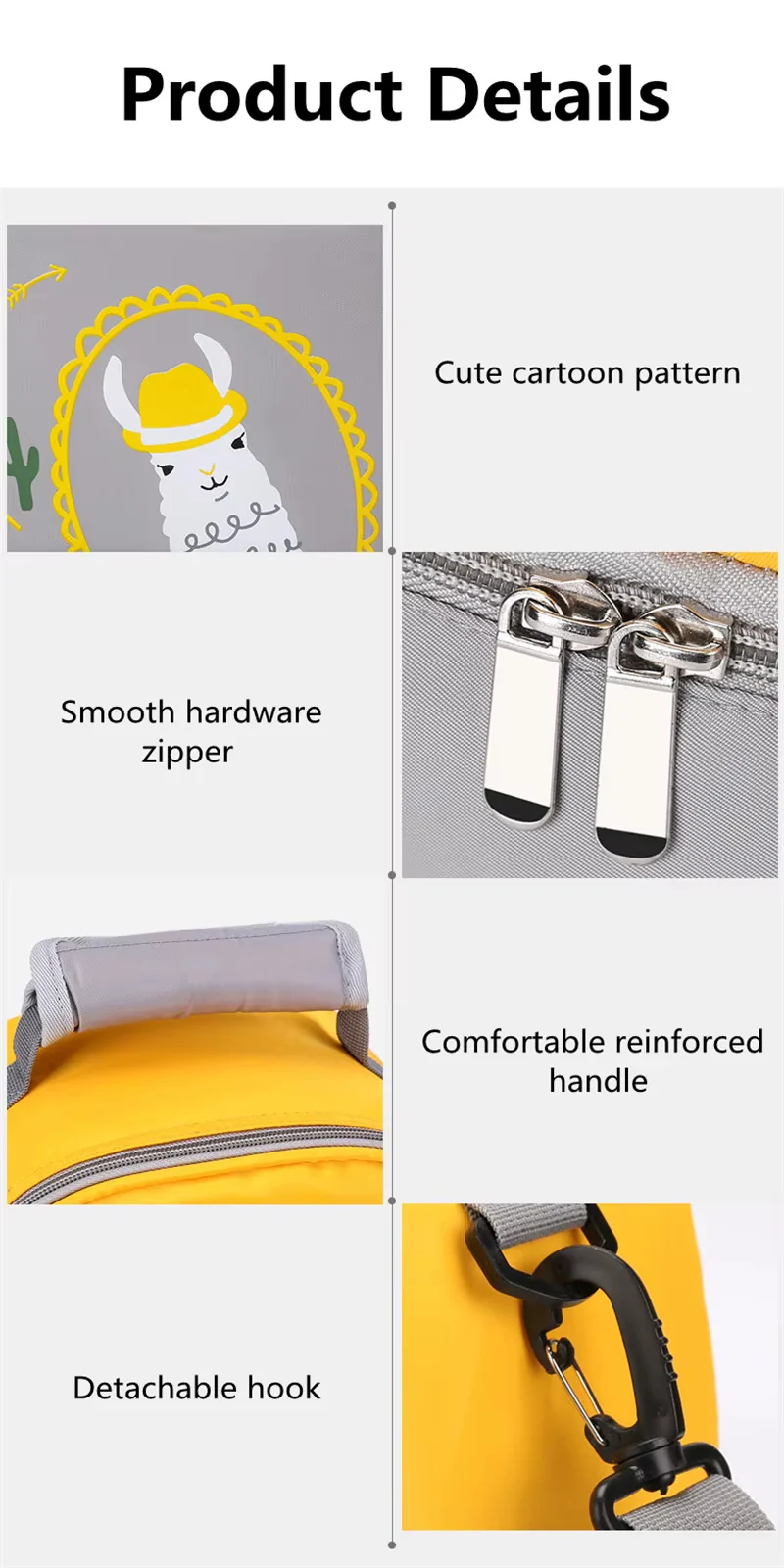 Baby Dual Portion (Waterproof) Diaper Bag Yellow & Grey - Sunshine - Image 8