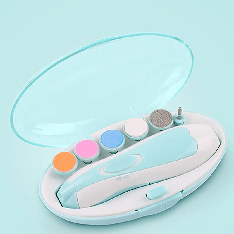 Baby Electric Nail Trimmer 6Pcs Set Blue - Sunshine