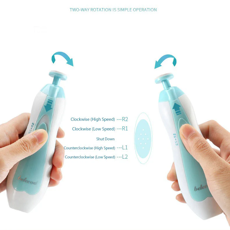Baby Electric Nail Trimmer 6Pcs Set Blue - Sunshine - Image 6