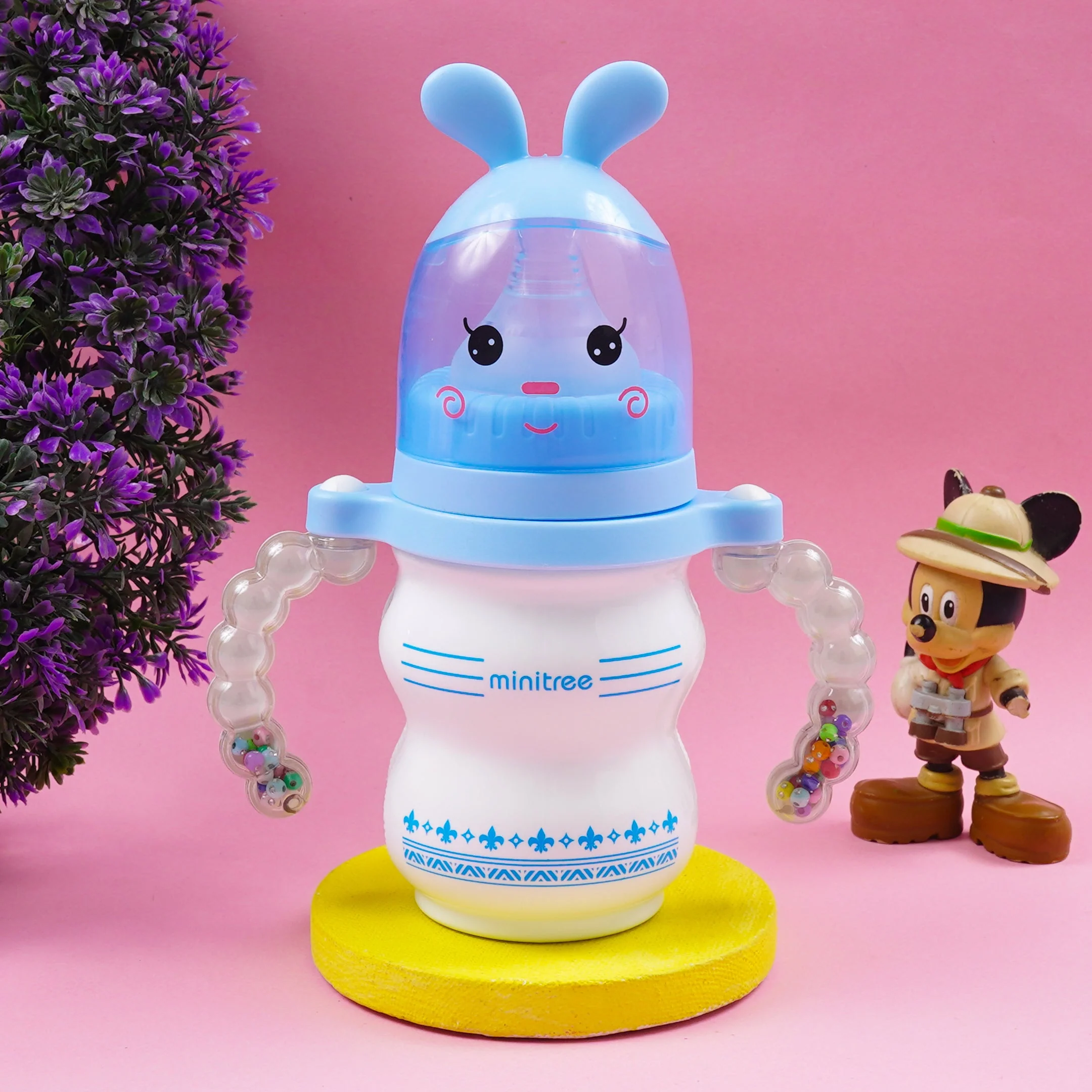 Baby Feeding Bottle Bunny Blue 180Ml Mt - Sunshine