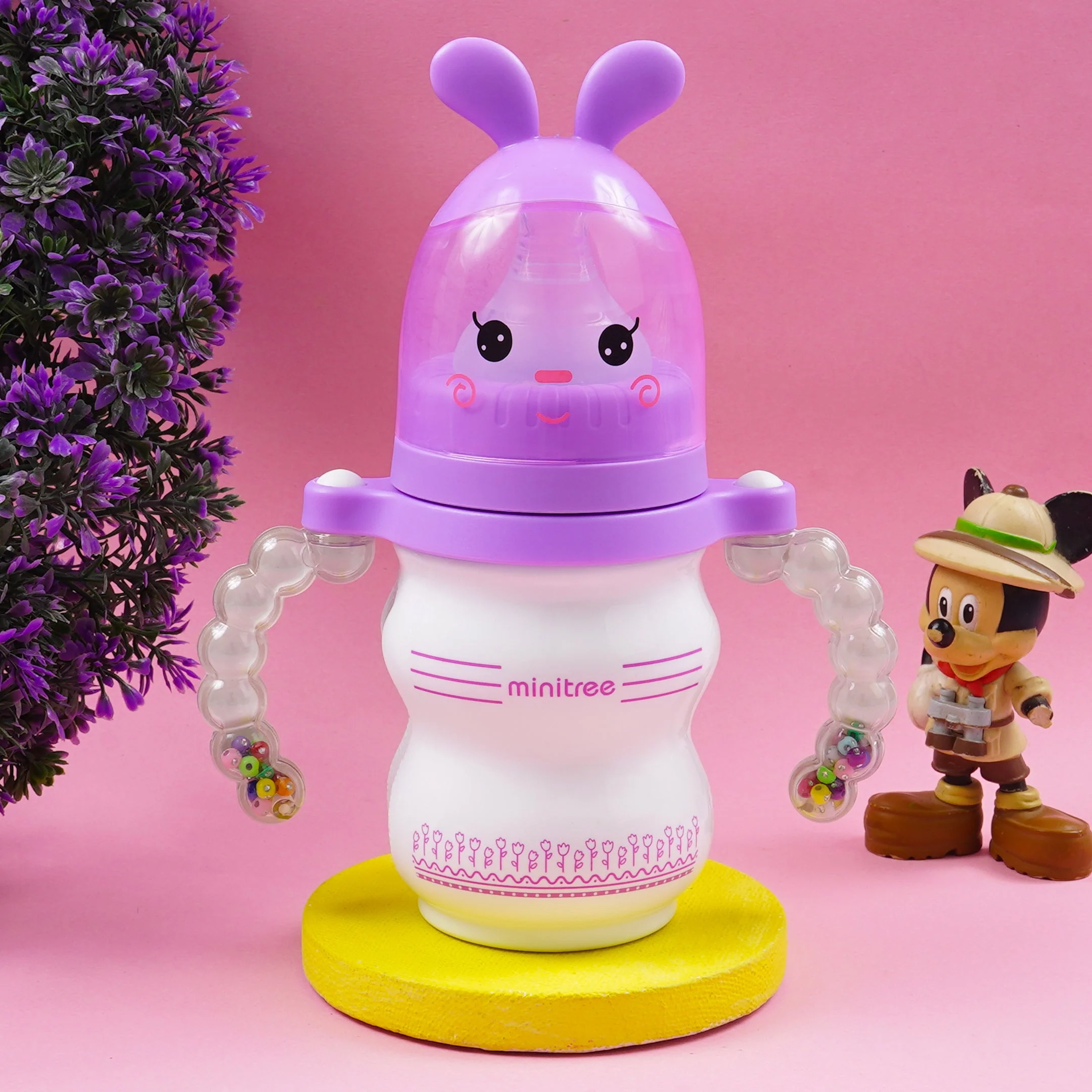 Baby Feeding Bottle Bunny Purple 180Ml Mt - Sunshine