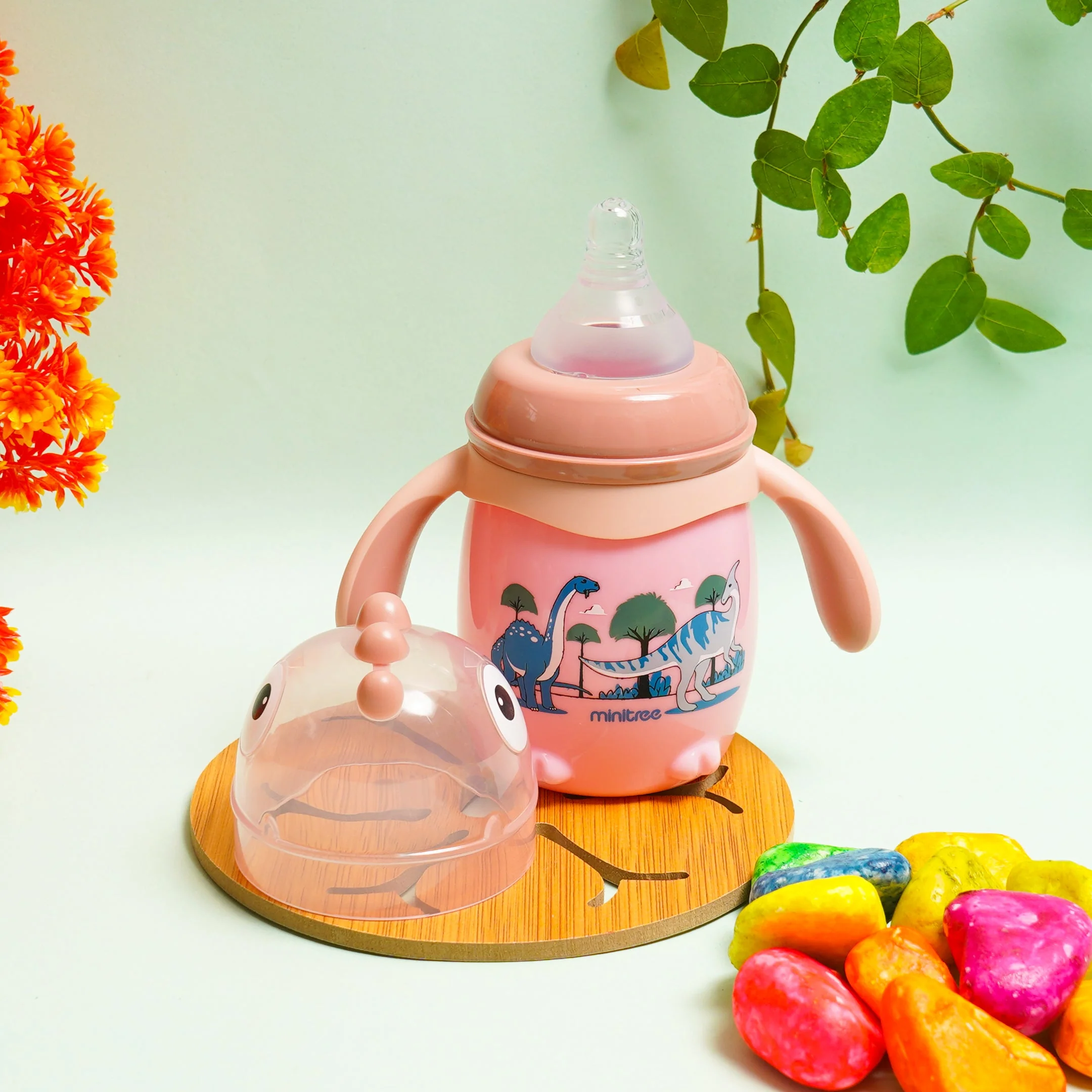 Baby Feeding Bottle Dinosaur Pink 210Ml Mt - Sunshine - Image 2