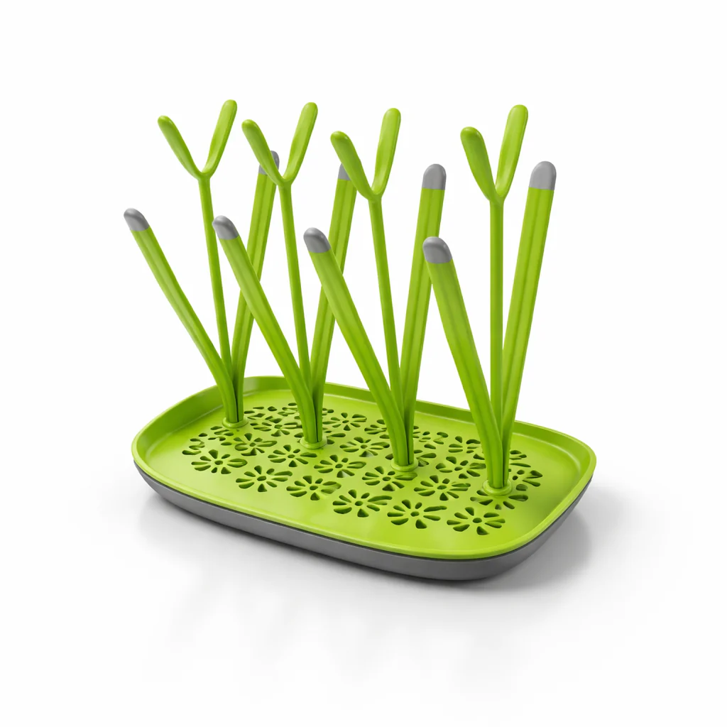 Baby Feeding Bottle Drying Rack Green - Topse