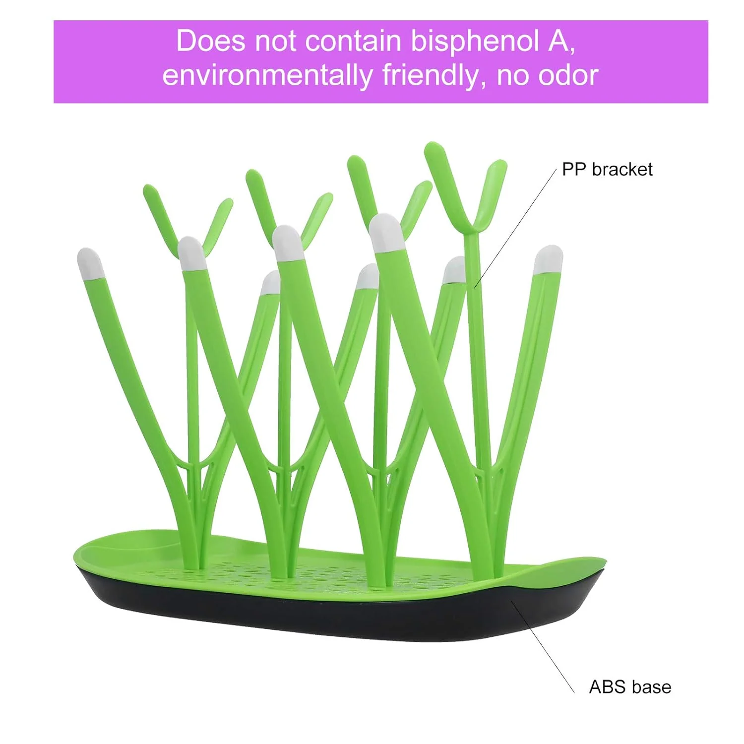 Baby Feeding Bottle Drying Rack Green - Topse - Image 7