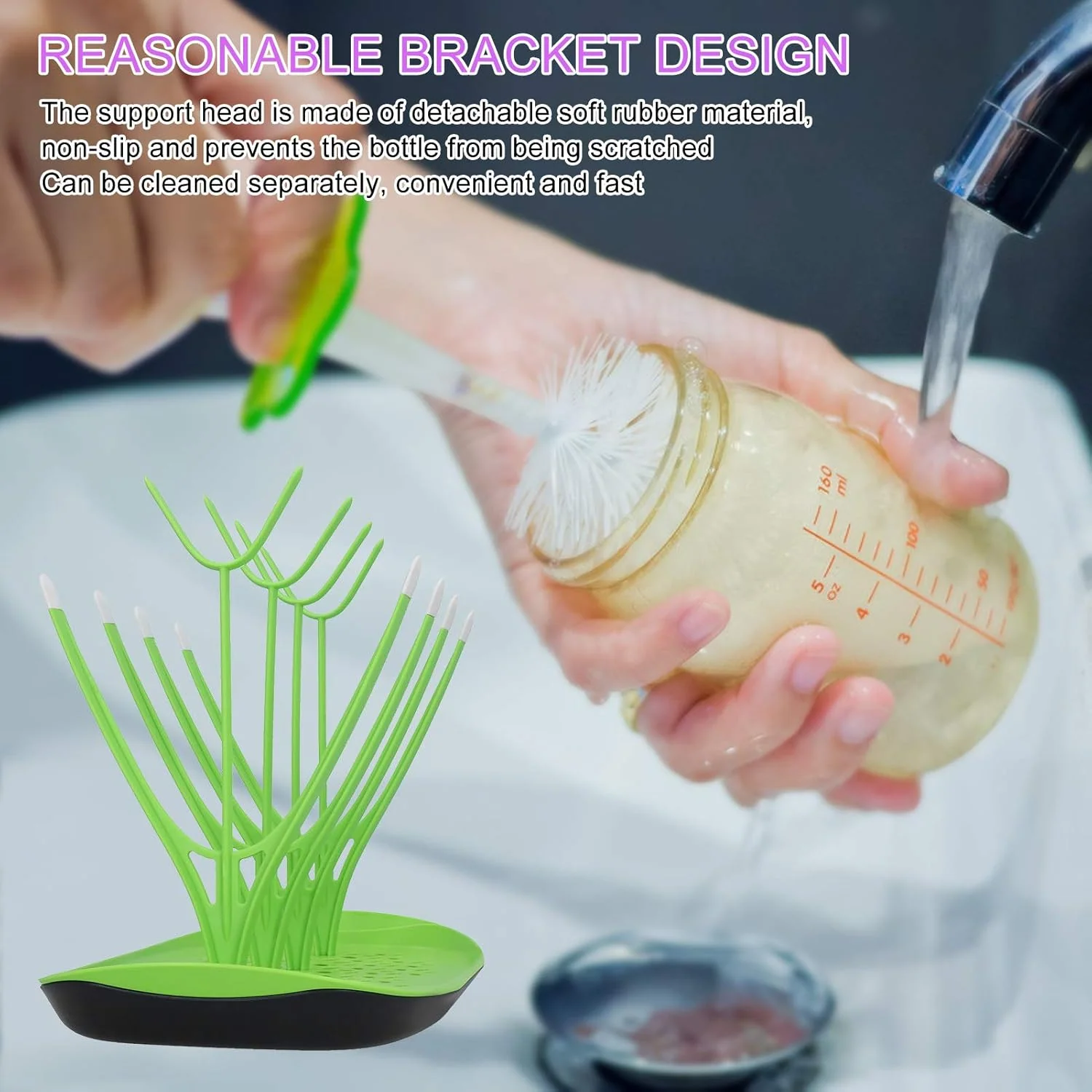 Baby Feeding Bottle Drying Rack Green - Topse - Image 8