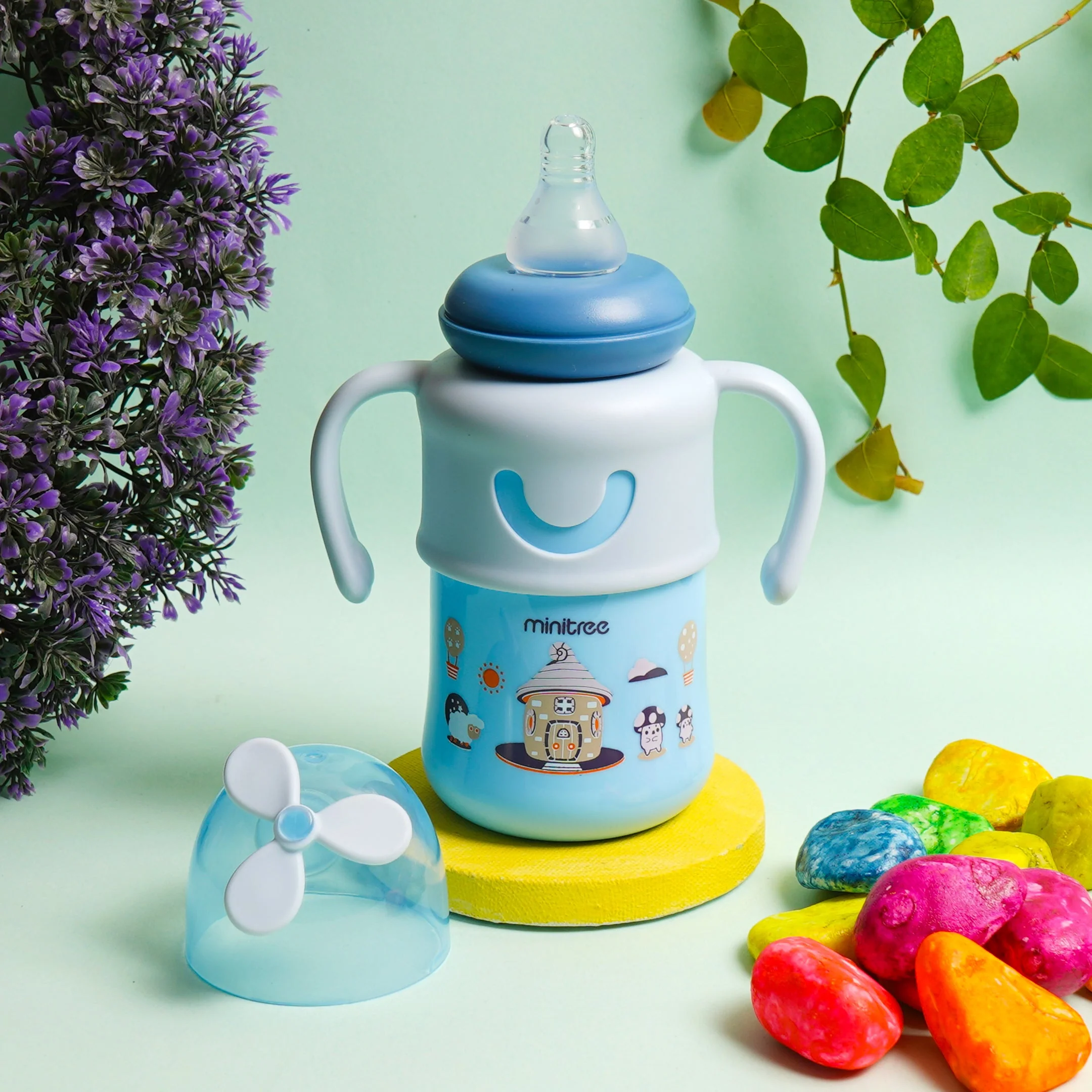 Baby Feeding Bottle Fan Blue 270Ml Mt - Sunshine - Image 2