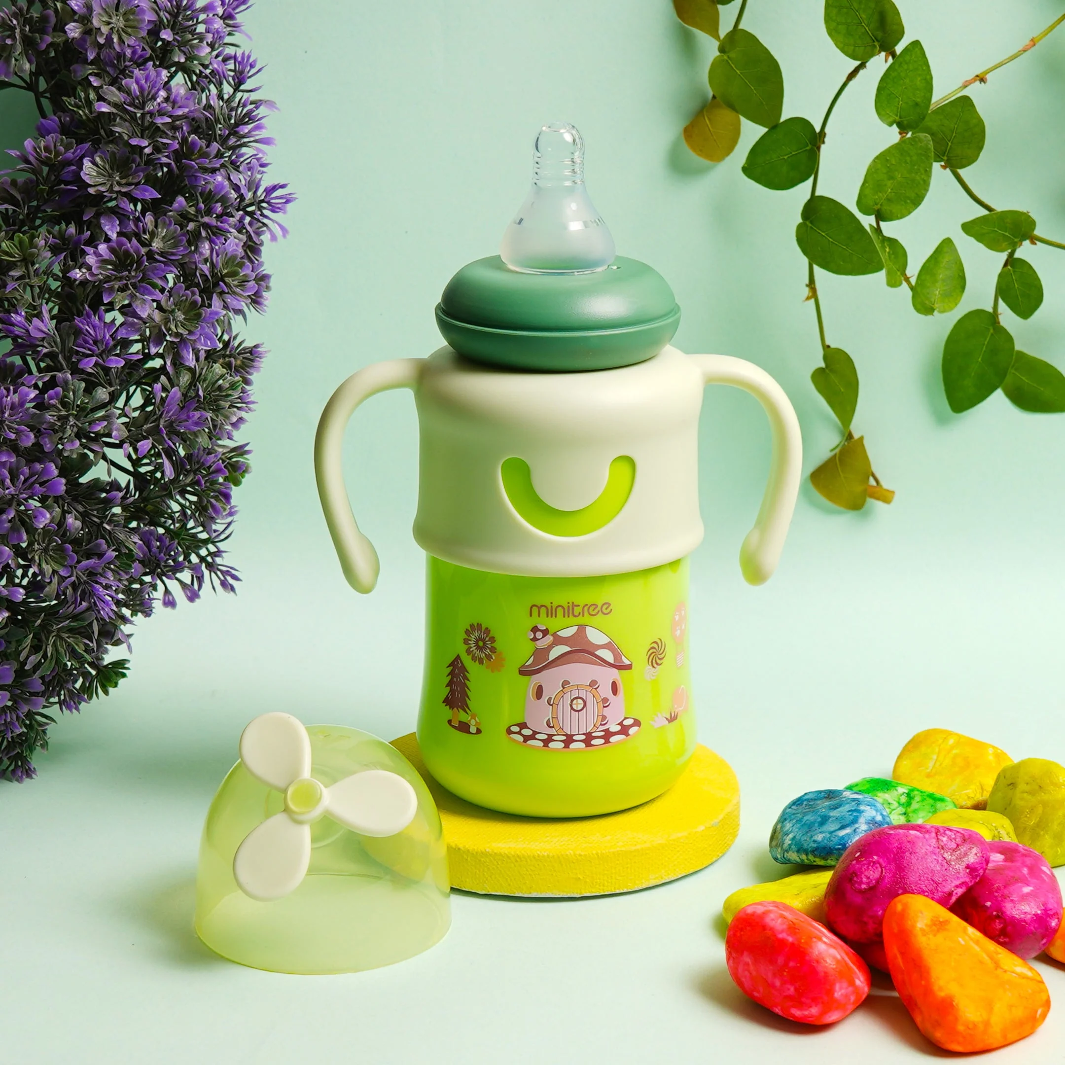 Baby Feeding Bottle Fan Green 270Ml Mt - Sunshine - Image 2