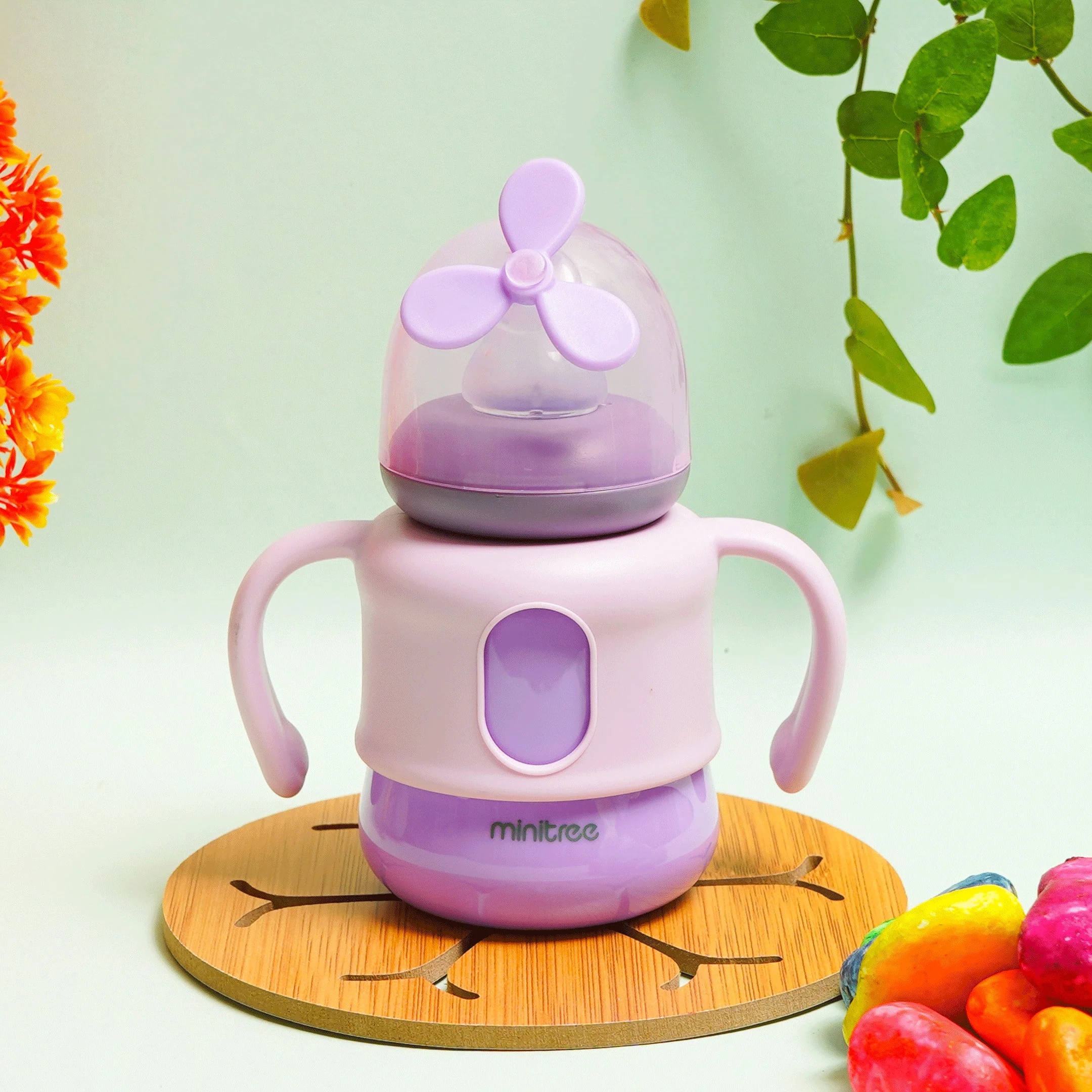 Baby Feeding Bottle Fan Purple 150Ml Mt - Sunshine