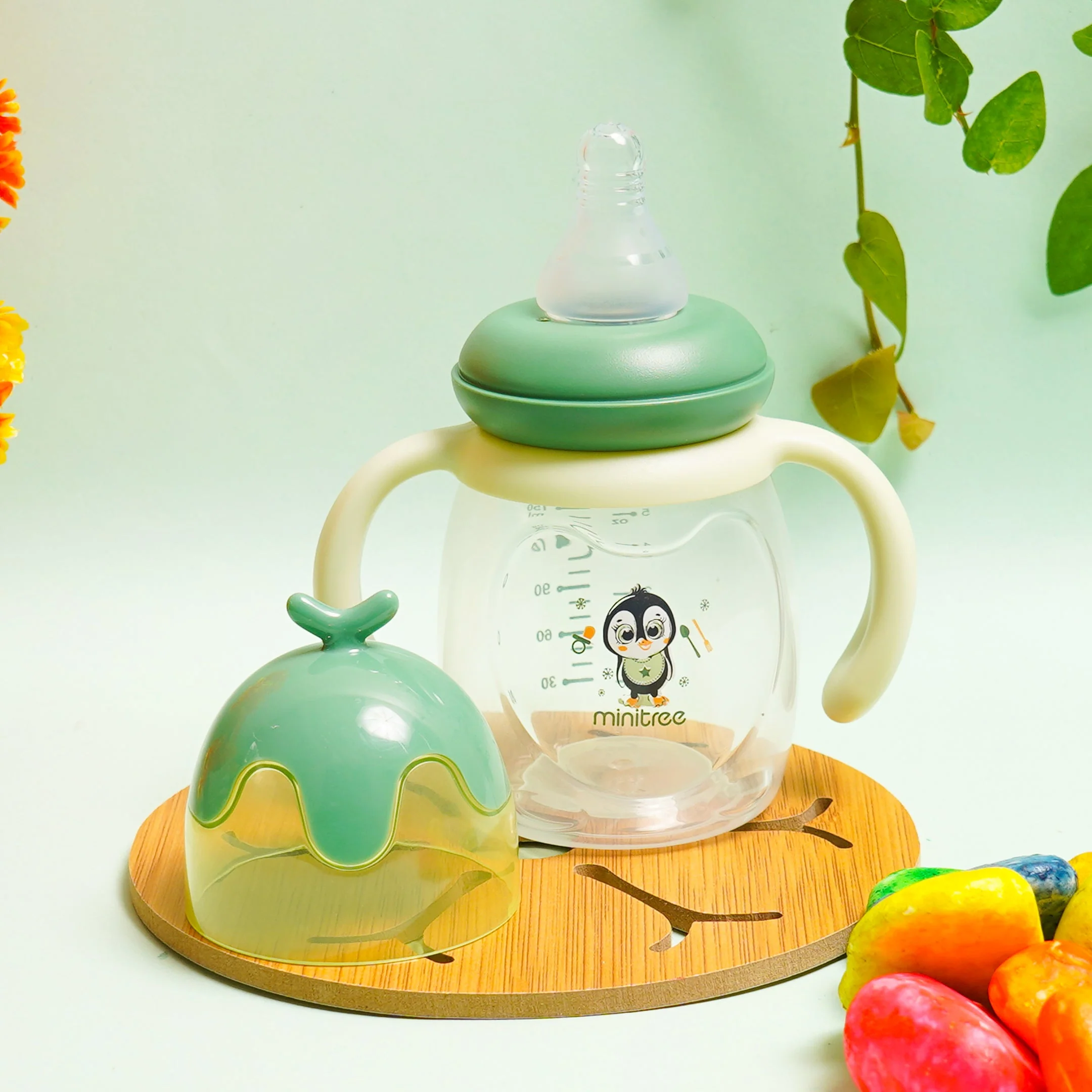 Baby Feeding Bottle Penguin Green 150Ml Mt - Sunshine - Image 2