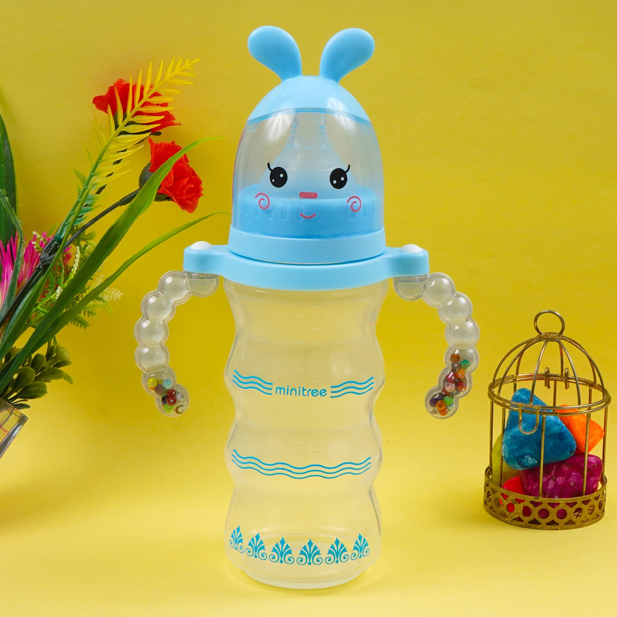 Baby Feeding Bottle Rabbit Blue 300Ml Mt - Sunshine