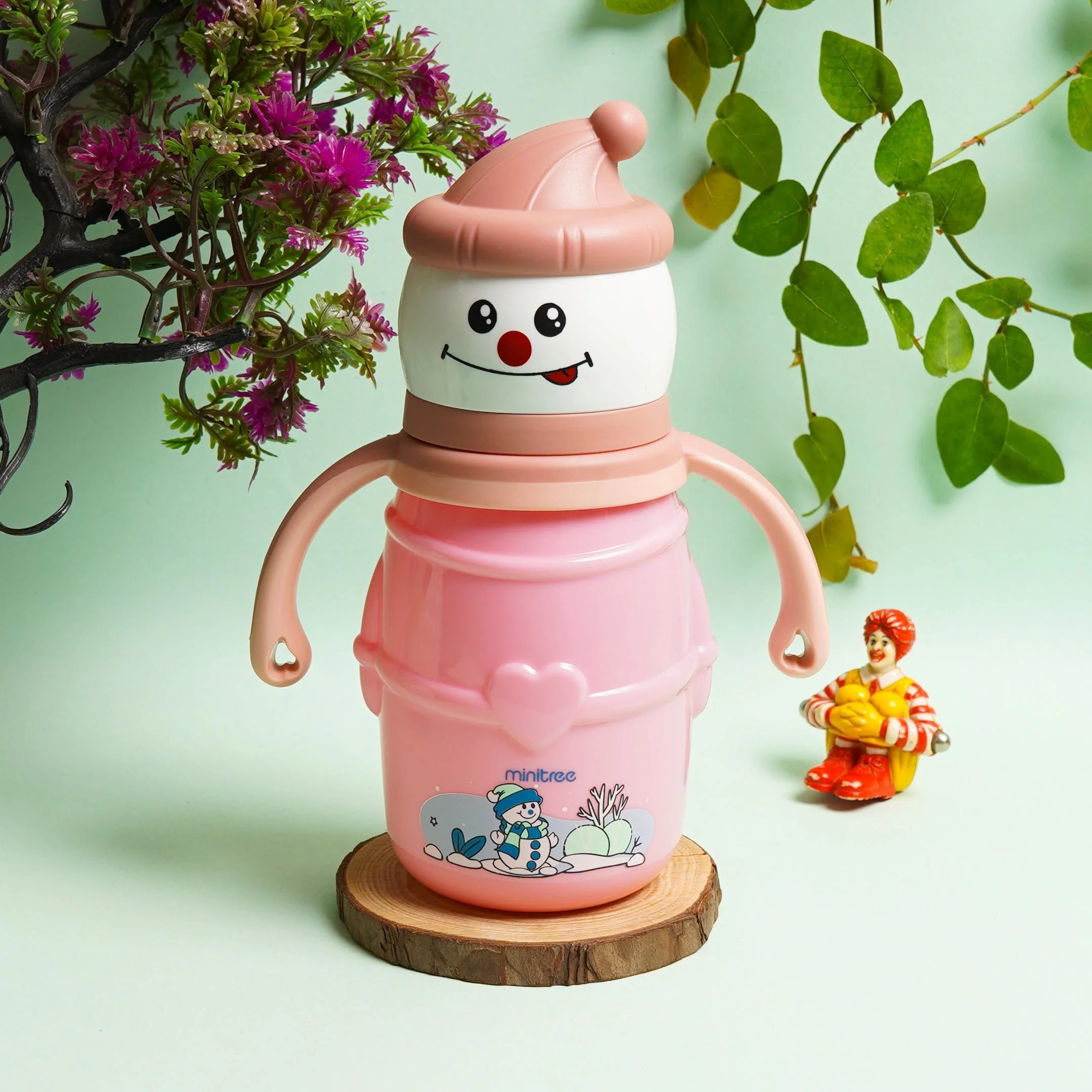Baby Feeding Bottle Snow Man Pink 330Ml Mt - Sunshine