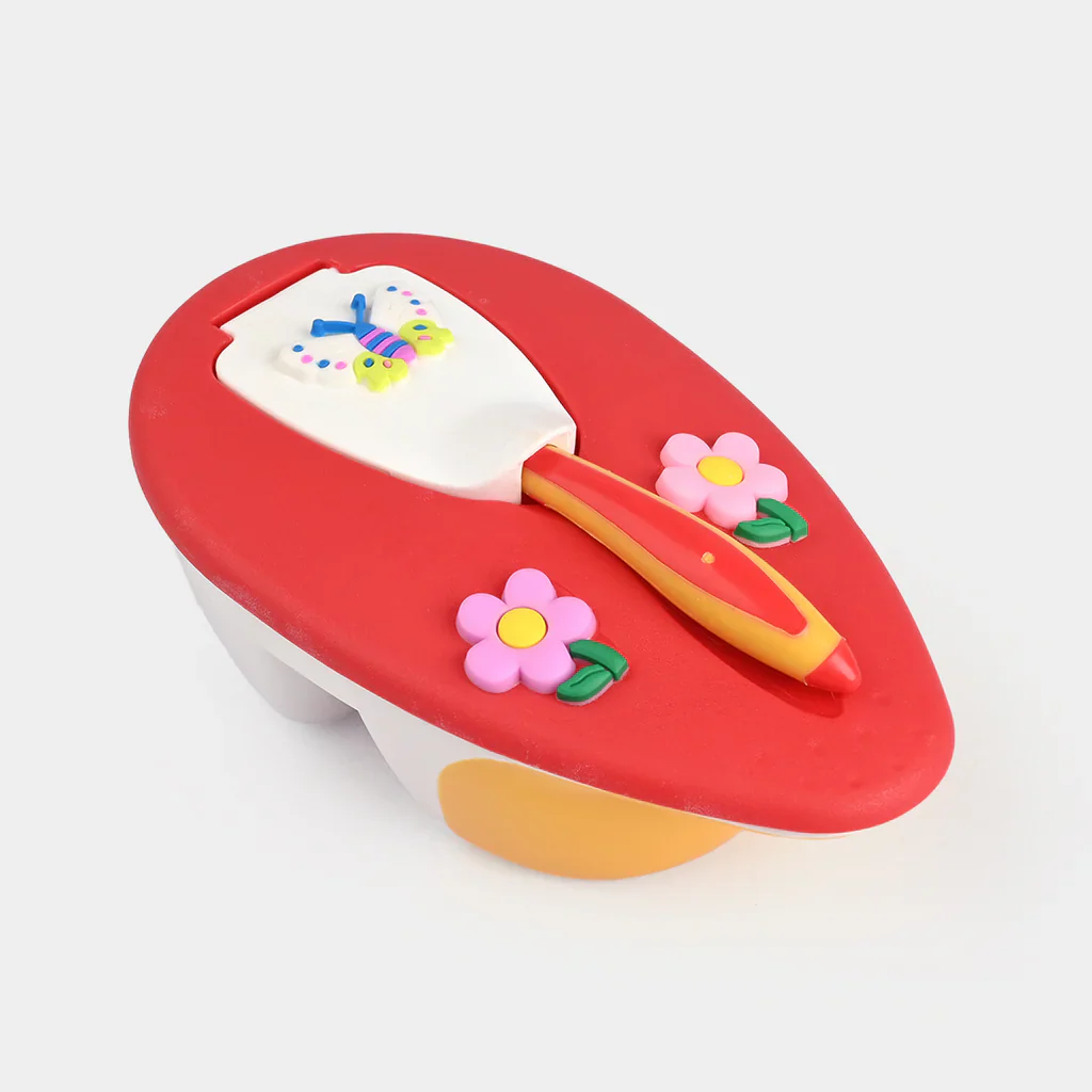 Baby Feeding Bowl With Spoon Red - Sunshine