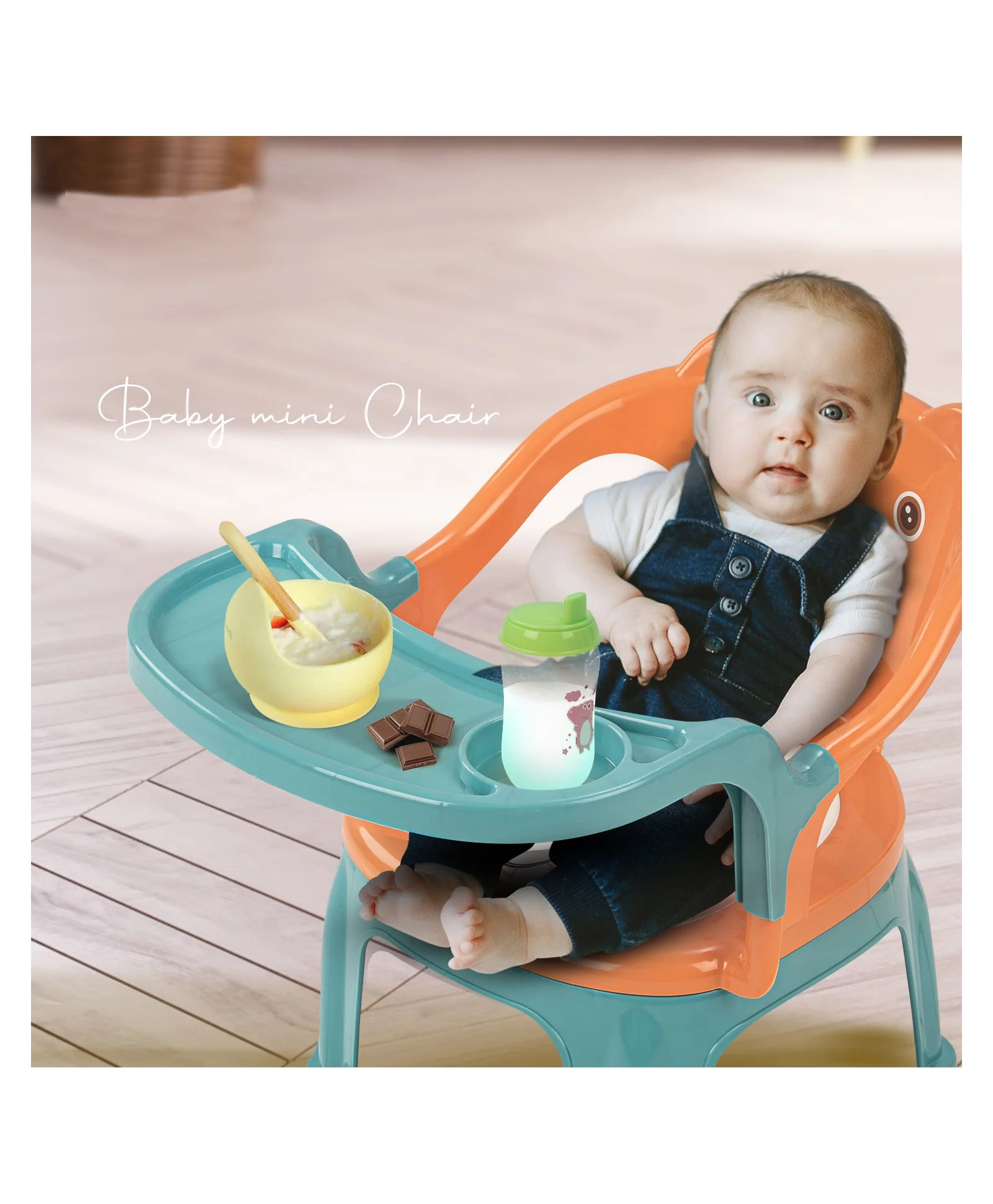 Baby Feeding Chair Bear Blue & Yellow - Sunshine - Image 2