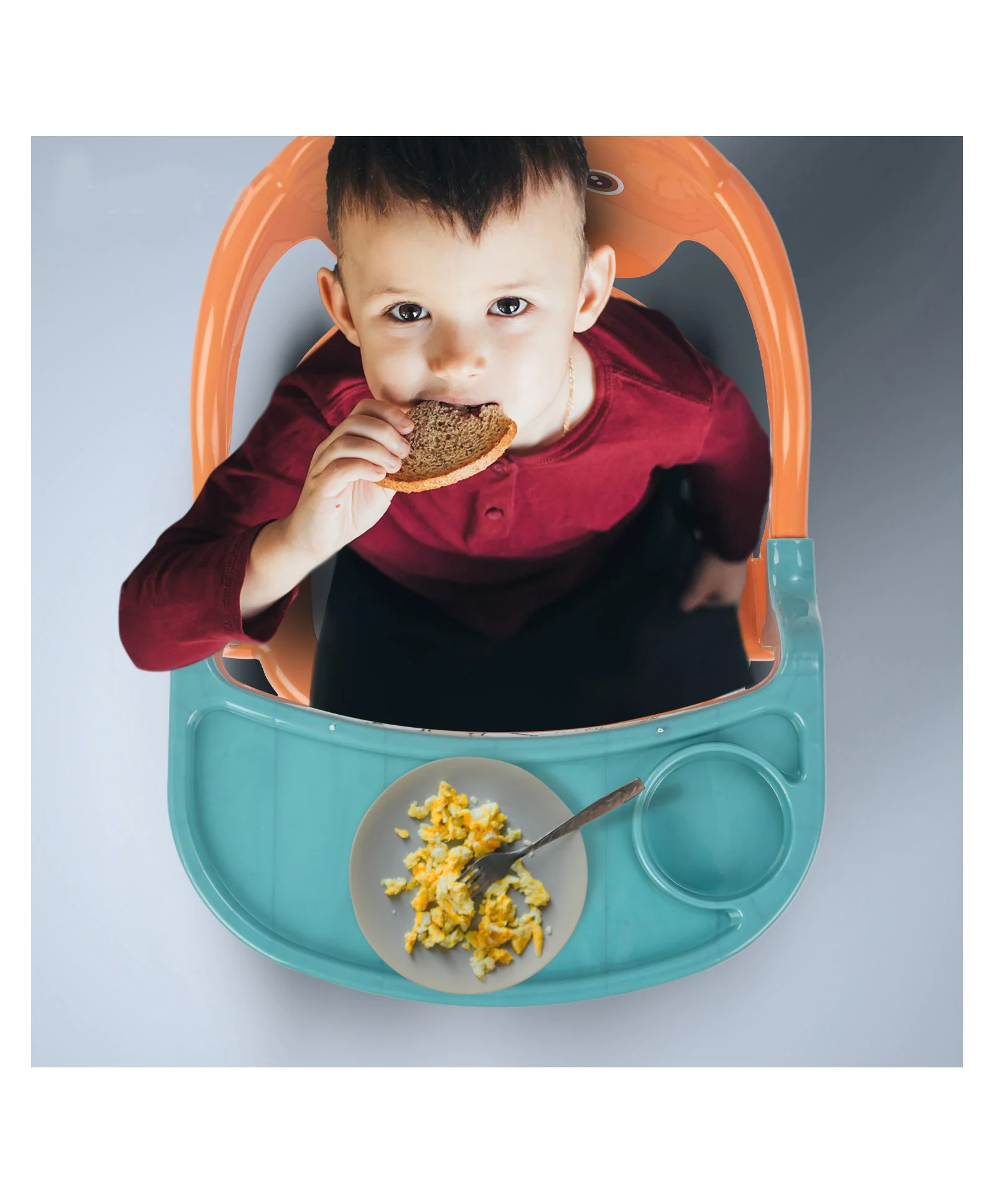 Baby Feeding Chair Bear Orange & Green - Sunshine - Image 7