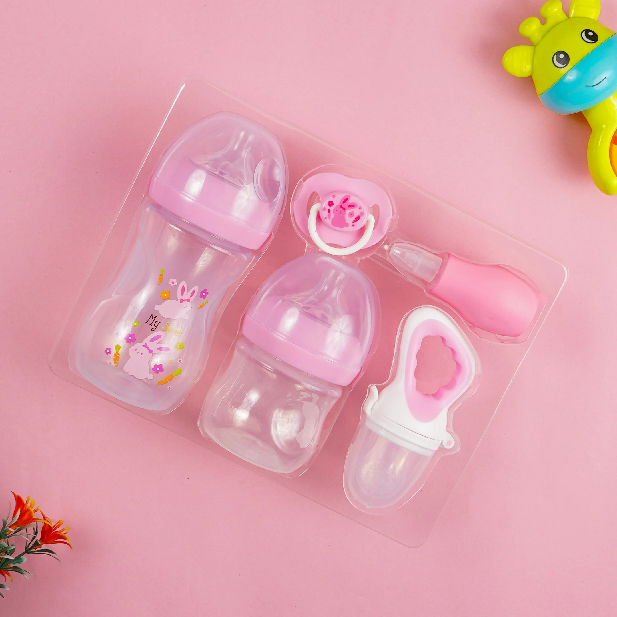 Baby Feeding Starter Set Pack Of 5 Pink Ml - Sunshine - Image 2
