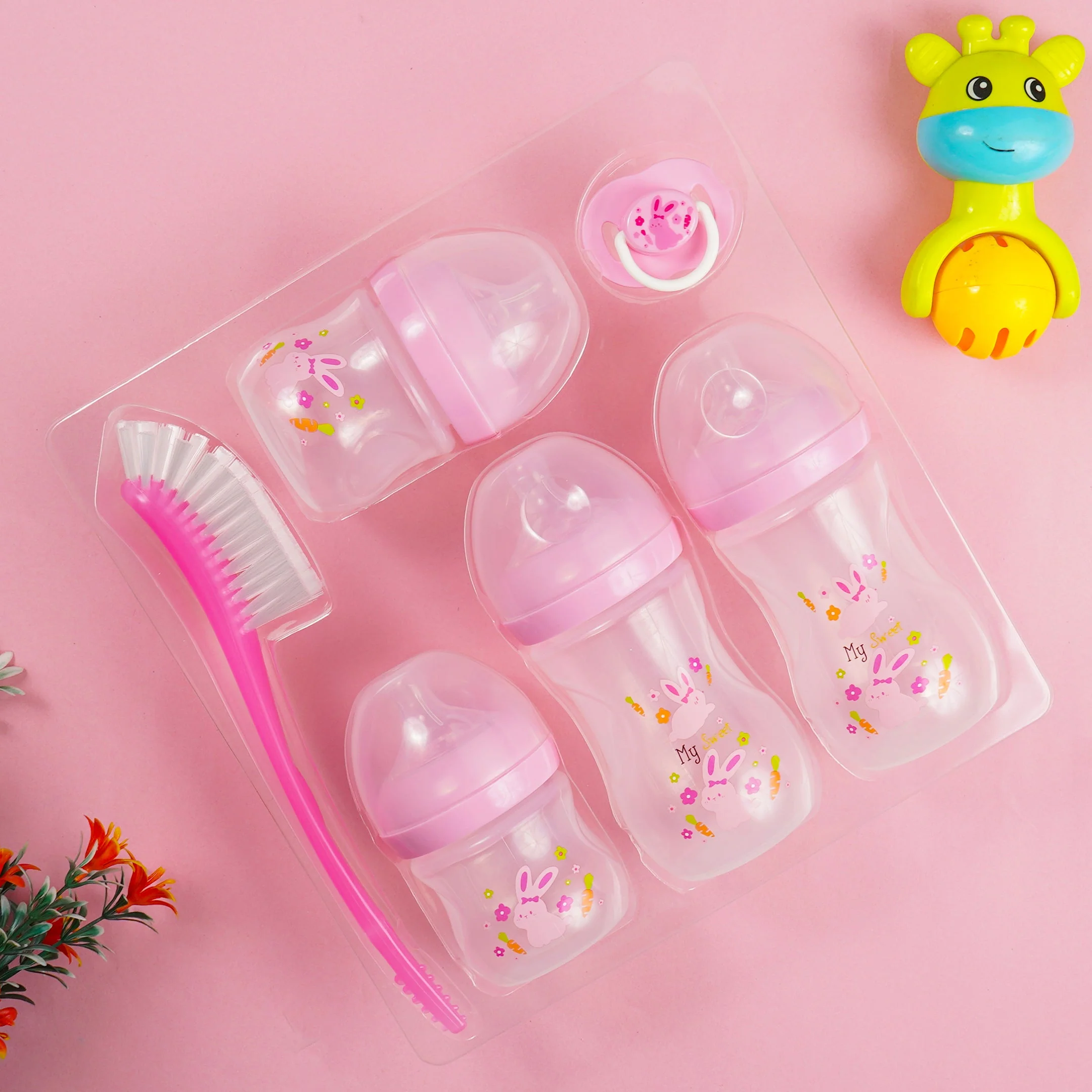 Baby Feeding Starter Set Pack Of 6 Pink Ml - Sunshine - Image 2
