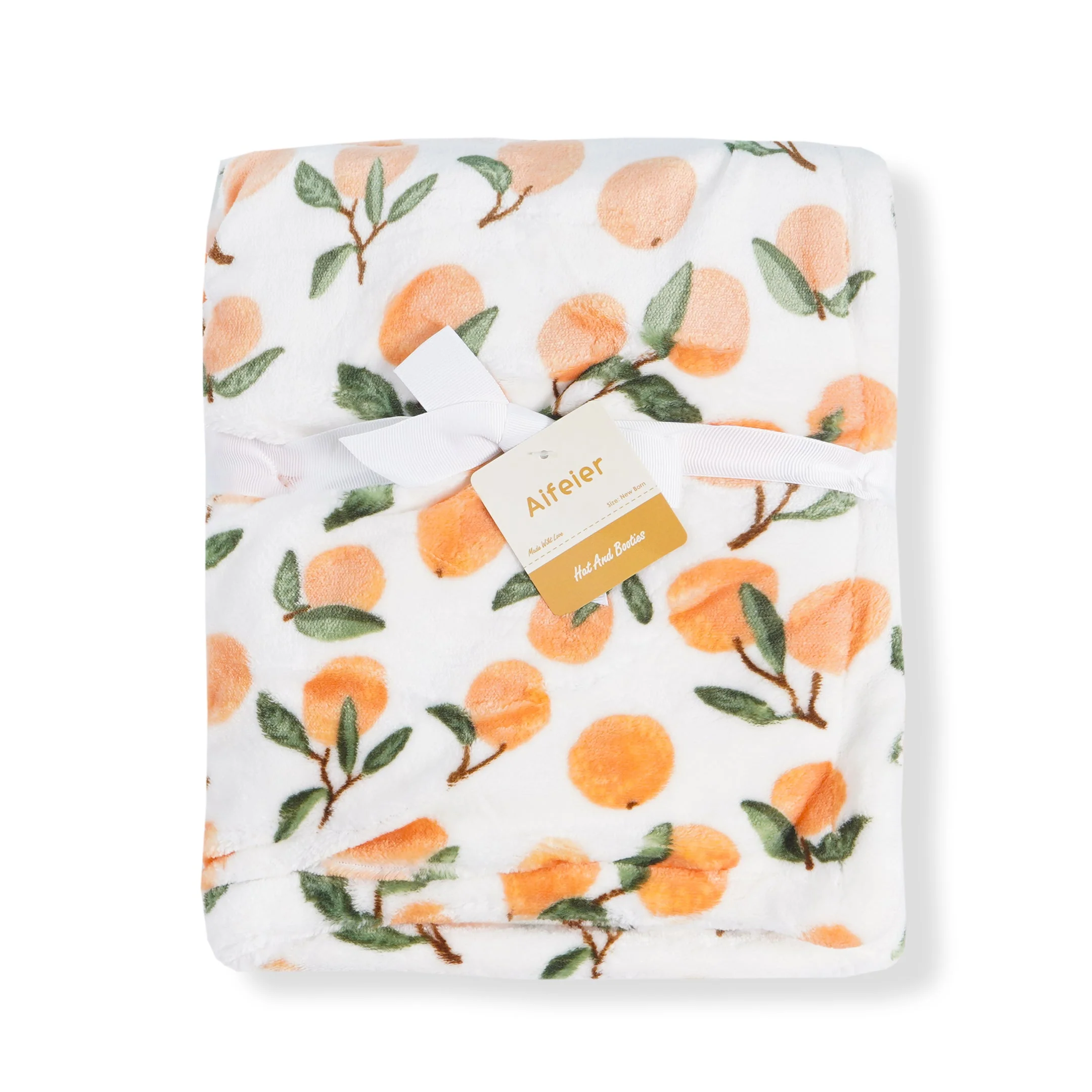 Baby Fleece Blanket Orange White - Sunshine